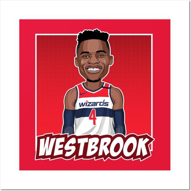 Russell Westbrook Cartoon Artwork Wall Art by origin illustrations